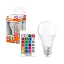 Osram STAR+ RGBW LED Lampe mit E27 Sockel, RGB-Farben per Fernbedienung änderbar, 9.7W, klassische Birnenform, Ersatz für 60W-Glühbirne, matt, LED Retrofit RGBW lamps with remote control, Einzelpack - 1