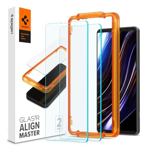 Spigen AlignMaster Tempered Glass Screen Protector for Xperia 1 VIII, Xperia 1 VII, VI (2 Pack)