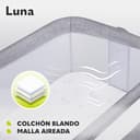 lionelo Luna Cuna de colecho portátil con colchon Cuna de Viaje Bebe co-Sleeping Desde recién Nacido hasta los 9 kg Altura e inclinación Regulables 4 Ruedas con Bloqueo ventilada - 4