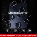 Compatible for MacBook Air 15 inch Case M4 2025 2024 2023 M3 M2 [100% Match Official Color] [Ultra Thin Armor] Protective Hard Shell Matte Cover for Laptop A3241 A3114 A2941 - Midnight Clear - 2