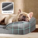 BEDSURE orthopädisches Hundebett Ergonomisches Hundesofa - 71x58 cm Hundecouch mit eierförmiger Kistenschaum für kleine Hunde, waschbar rutschfest Hundebetten, grau - 6