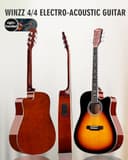 Winzz Chitarra Acustica Elettrificata, Chitarra Elettroacustica 4/4, Chitarra Adulti Bambini 12+ Anni, Chitarra Folk Principianti Kit con 12 Accessori (Corde di Acciaio, 41 Pollici, Lucido Sunburst) - 3