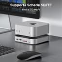UGREEN Docking Station Compatibile con Mac Mini M4 e M4 Pro Hub USB C Supporto con Alloggiamento M.2 NVME SSD DisplayPort 4K 240Hz 144Hz USB 3.2 4A1C 10Gbps SD TF Slot 3.5mm Aux - 2