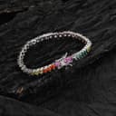 Bracciale con diamanti, Bracciale tennis con diamante simulato classico placcato oro 18 carati da 4 mm Braccialetti zirconi cubici a taglio rotondo for le donne Matrimonio Prom nuziale(8 Inch) - 2