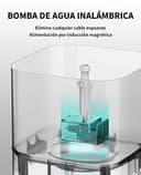 PETKIT CYBERTAIL Fuente de Agua para Gatos, con Bomba de Agua inalámbrica, Menos de 25 dB, Filtro 3.0, con Luces LED, Capacidad de 1,8 l, para Gatos, Perros y Otras Mascotas, Gris - 2