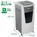 Leitz IQ Autofeed Office Pro Aktenvernichter, 600 Blatt Papierstapel schreddern, Zeit sparen mit automatischem Einzug, Partikelschnitt P4, 110L Abfallbehälter, Leiser Betrieb für große Büros, 80170000 - 4