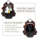 ECOTISH Damen Soft PU Leder Rucksack Handtasche Schultertasche All in One Multifunktions Anti Diebstahl Tasche Wasserdichte Rucksack (Braun) - 2