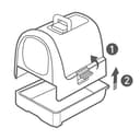 Curver Inodoro para Gatos, Bandeja Sanitaria Cerrada, Compartimento Inferior extraíble para facilitar la Limpieza, Pala para Arena y Alfombrilla Incluidas, Dimensiones: 40 x 38.5 x 51.5 cm Grafito - 7