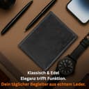 Cocoono Geldbörse aus Echtleder mit RFID-Schutz – Klassisches Portemonnaie/Geldbeutel Herren mit Münzfach, Reißverschlussfach & Kartenfächern – Robustes Leder Portmonee Herren in (Schwarz, 12cm) - 3