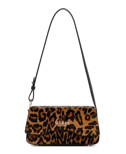 GUESS Schultertasche Domitilla Flap Shoulder Bag Leopard braun
