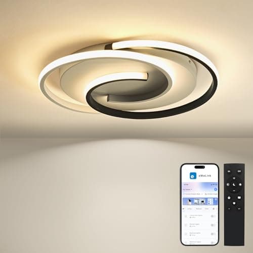 BAYHT Ceiling Light with Remote Control, Living Room Lamp with Matter Compatible with HomeKit, Alexa, Google and IFTTT, 32W Modern LED Ceiling Lights for Bedroom Living Room