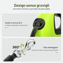Pecute Guinzaglio Retrattile per Cani 10M (Fino a 50 Kg), Guinzaglio per Cane con Guinzaglio Esteso Senza Grovigli a 360°, Impugnatura Antiscivolo e Pulsante di Freno Rapido,Verde - 5