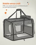 FEANDREA Trasportino per Cani, Gabbia Pieghevole per Animali Domestici, Taglia XL, Tessuto Oxford e Maglia, Traspirante, Portatile, Struttura in Metallo, con Manici e Tasche, 81 x 58 x 58 cm, Nero PDC80H - 8