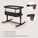 lionelo Aurora 3in1 Culla Co-sleeping e Lettino da viaggio per neonato bambini fino 9kg Regolabile in altezza e Inclinazione Parete aperta rete traspirata Materasso innovativo Zanzariera - 5