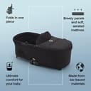 Bugaboo Dragonfly Liegewanne mit Lüftungsfenstern, einhändig faltbar in jeder Position, kompatibel mit dem Bugaboo Dragonfly City-Kinderwagen, Midnight Black - 4