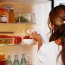 Cecotec Frigorifero Retro CombinatoBolero coolmarket combi origin 300 blue e. 300 Blu E, Classe E, LED interno, contenitore frutta/verdura, controllo temperatura, maniglia cromata/vassoi in vetro. - 4