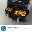 Philips Airfryer Serie 3000 con doppio cestello - Friggitrice ad aria da 9L, Rapid Air, 99% di grassi in meno, kit colazione, risparmio energetico, ideale per tutta la famiglia, HomeID (NA350/03) - 8