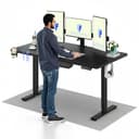 FLEXISPOT Escritorio Elevable Eléctrico Mesa Escritorio con Tablero160x60cm, Standing Desk, Mesa Elevable con 2 Ganchos, Portavasos y Organizador de Cables, 4 Botones de Memoria, para Oficina & Hogar - 1