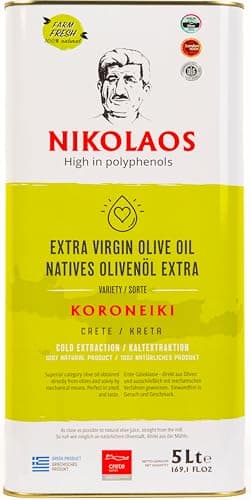 Olivenöl 5 L aus Kreta, Griechenland – „NIKOLAOS“ Premium-Qualität, reich an Polyphenolen, extra nativ, kaltgepresst. Neue Ernte: 2025/2026. MHD: bis Juni 2027