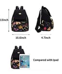 YANAIER Fashion Backpack For Women Ladies Water Repellent Nylon School Shoulder Purse Casual Daypack Rucksack Blue rose - 3