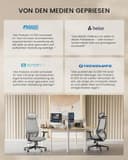 ProtoArc EC200 Bürostuhl Ergonomisch, Schreibtischstuhl mit Höhen- und Tiefenverstellbarer Lendenwirbelstütze, Sitztiefe, Höhenverstellbar, 3D-Kopfstütze, Computerstuhl für Home Office Chair, Schwarz - 5