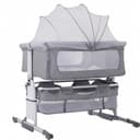 Willonin Culla Co-sleeping con materasso e zanzariera 2 in 1 Lettino Co-sleeping per neonati da 1 a 36 mesi (92 * 58 * 70-87cm, Grigio) - 10