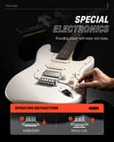 Donner Guitarra Electrica, Pack Guitarra Electrica de Tamaño Completo HSS Pickup Coil Split, Kit Guitarras Electricas Amplificador, Accesorios, DST-152W White - 6