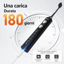Spazzolino Elettrico, Spazzolini Elettrici, Spazzolino Sonico - 3 Intensità, 5 Modalità, 40000VPM, IPX7, Spazzolino Denti Elettrico Autonomia 180 Giorni e Timer, Spazzolino Elettrico Ultrasonica, Nero - 5