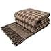 LYHome Manta Lana 100% - Plaid de Lana de Oveja para Sofa Cama, Colcha Cubre Decorativa, Mantas Sofas, Blanket Invierno Verano Grande para Viaje (140 x 200 cm | Marrón con Marrón Claro Rombos Nórdico) - 1