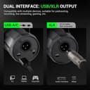 FDUCE SL40+ Microfono dinamico, kit microfono USB/XLR per podcasting, giochi e streaming, uscita cuffie integrata, pulsante mute, pulsante guadagno - 4