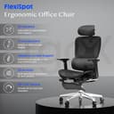 FLEXISPOT Ergonomischer Bürostuhl Schreibtischstuhl mit Fußstütze, 3D-Armlehnen, 3D-Kopfstütze, 5D-Rückenlehne, Atmungsaktiver Sitz Belastbar bis 136 kg Arbeitsstuhl, ErgoX, Schwarz - 3