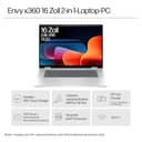 HP Envy x360 2 in 1 Laptop Intel Core Ultra 7 155U, 16" 2K Touch Screen (1920×1200), Intel Graphics, 16GB DDR5 6400MHz RAM, 1TB NVMe SSD, layout tastiera tedesco, Windows 11 Home, Argento - 5