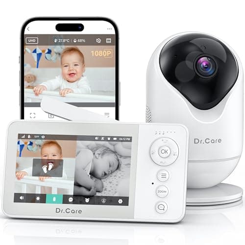 Dr.Care Baby Monitor Video e Audio Smart WiFi con App Mobile, Schermo Diviso 4" 720P e Telecamera 1080P, Visione Notturna HD, Audio Bidirezionale, Batteria Rimovibile 2500mAh,VistaView Lite RB