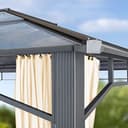 TOOLPORT Gazebo da giardino 3x4 m telaio in alluminio tetto in policarbonato da ca. 8 mm gazebo da giardino 4 teli laterali color crema - 6