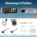 1 DIN Autoradio mit Wireless CarPlay & Android Auto, 6,36 Zoll Auto Radio mit Bildschirm, Rückfahrkamera, FM, Bluetooth, Freisprecheinrichtung, Aux-Eingang, Lenkradsteuerung, Equalizer, Mirror Link - 9