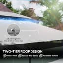 Outsunny 3 x 4m Garden Gazebo with Sides, Double Roof Metal Gazebo, Grey - 3