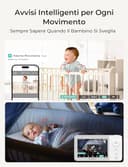 Dr.Care Baby Monitor Video e Audio Smart WiFi con App Mobile, Schermo Diviso 4" 720P e Telecamera 1080P, Visione Notturna HD, Audio Bidirezionale, Batteria Rimovibile 2500mAh,VistaView Lite RB - 2