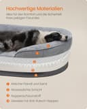 Feandrea Hundebett, Hundekissen, für große Hunde, 91 x 68 x 18 cm, orthopädisch, wasserdichte Innenschicht, erhöhte Ränder, Abnehmbarer, waschbarer Bezug, rutschfest, hellgrau PGW282G01 - 6