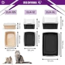 Iris Ohyama Katzenklo mit Schaufel, bis 7 kg, Grau, offen, ohne Deckel, Katzentoilette, hoher Abnehmbarer Rand, Für große Katzen, Kätzchen, Toilet, XXL Toilette, BPA-frei, Cat Litter Box, CLH-12 - 2