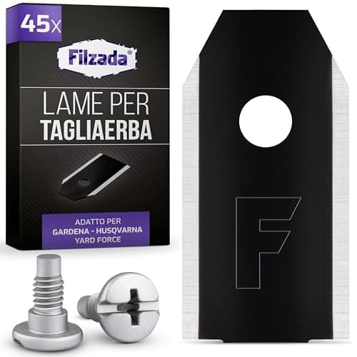 Filzada® 45x Lame per Robot Tagliaerba - Carbonio BLACK - adatto a tutti gli Husqvarna Automower - Lame Robot Tagliaerba adatto a Husqvarna 305, 308, 310, 315, 320, 420, e molti altri. con viti