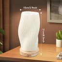 Focenat Nachttischlampe mit Holzsockel, 9-Stufig Dimmbare Nachttischlampe, Tischleuchte Minimalistische mit PLA Lampenschirm, Kleine Tischlampe mit Kabel, für Schlafzimmer Nachttisch Wohnzimme - 6