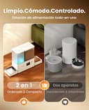 oneisall Distributore automatico per gatti e acqua, 36 tazze/8,5L, 2 in 1, per cibo pulito e acqua fresca, grande capacità, 5 l, dispenser di cibo per gatti e fontana a gravità da 3,5L per animali - 5
