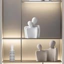 PIGPIGFLY Paar Umarmt Statue, Regal Deko, Bücherwurm-Skulptur, Wohnzimmer Dekoration, Modern Abstract Kunst Skulpturen, Bürodekorationen (Weiss) - 4