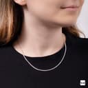 Amberta Damen Halsketete 2 mm aus 925 Sterling Silber Rhombus Kette: 2.3 mm Panzerkette 40 cm - 2