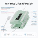 PULWTOP Aggiornato Hub iMac per M1/M3/M4, accessori iMac con custodia SSD (SSD non incluso), hub USB C per iMac da 24 pollici con HDMI 4K a 60 Hz, 2,5 GbE, USB A/C (Verde) - 2