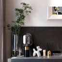 Notakia Estatua de perro grande de cerámica blanca con globo de cerámica, manualidades, decoración de escritorio, hecha a mano, moderna, pequeña estatua de animales de cerámica, adorno para decoración - 4