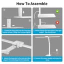 KableRika Lámpara Escritorio LED, 24W 80cm Flexo Escritorio de Doble Cabezal con Base, Luz de Arquitecto Regulable, luz monitor con Temporizador, 1200 lúmenes para Leer, Estudiar y Oficina en el Hogar - 5