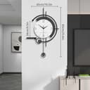 TWFJEL Moderno Reloj de Pared, Grande Minimalista Reloj Pared Decorativo Silencioso sin tictac Orologio de Quarzo Acrílico+Esfera de Madera con Estante Art Deco para Cocina Sala Dormitorio Oficina - 6