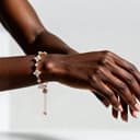 Pulsera FEIKFEIZ de moissanita, con diamante moissanita cultivado en laboratorio, chapado en oro rosado 18K, pulsera de trébol ajustable, regalo para mujer. - 3