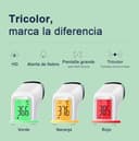 Viproud Termómetro digital infrarrojo sin contacto para frente, retroiluminación de tres colores, medición precisa, alarma de fiebre, apto para bebés, niños y adultos, color blanco - 3